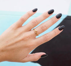 Gold High and Low mountain ring