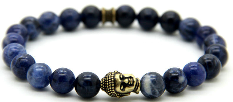 Natural Blue Veins & Bronze Buddha