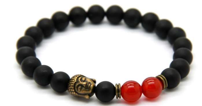 Matte Black & Bronze Buddha Fire & Energy Bracelet