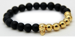 Matte Black & Gold Plated Skull