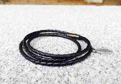 Premium Black Triple Wrap Leather Bracelet