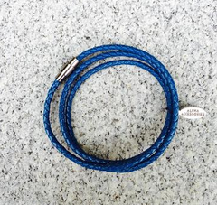 Premium Blue Triple Wrap Leather Bracelet