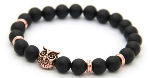 Rose Gold Alpha Owl Bracelet