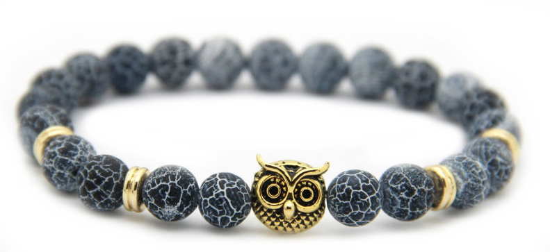 Frosted Vein Gold Owl Bracelet
