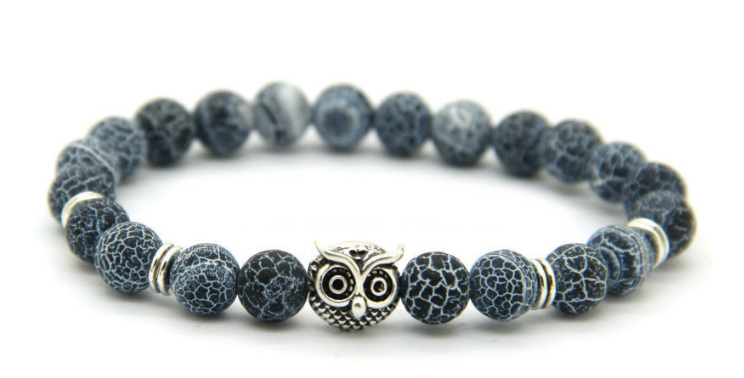 Frosted Vein Silver Owl Bracelet *New Item Sale!*