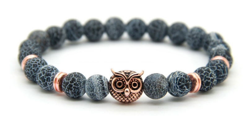 Frosted Vein Rose Gold Owl Bracelet *New Item Sale!*