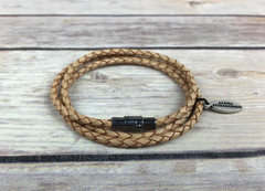 Premium Soft Tan Triple Wrap Bracelet