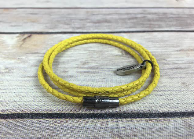 Premium Yellow Triple Wrap Leather Bracelet