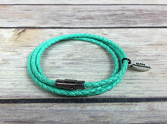 Premium Teal Triple Wrap Leather Bracelet *New Item Sale!*