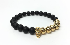 Matte Black & Gold Plated Skull