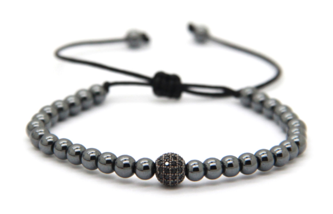 Space Black 4mm CZ adjustable Bracelet