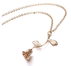 Rose Gold Rose Necklace