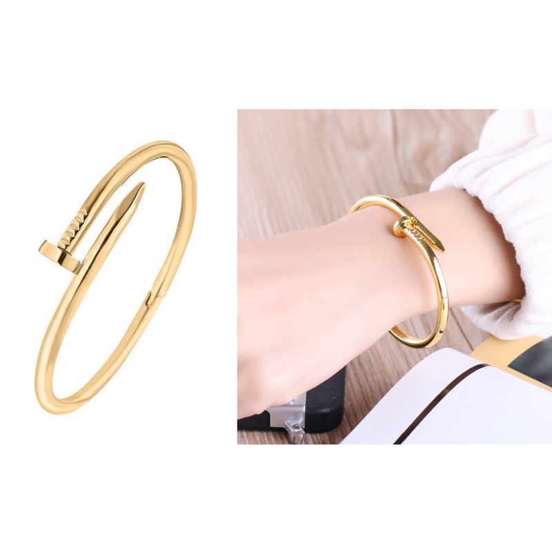 gold nail bracelet
