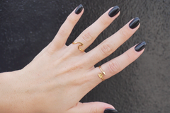 Gold Arrow & Wave ring bundle set