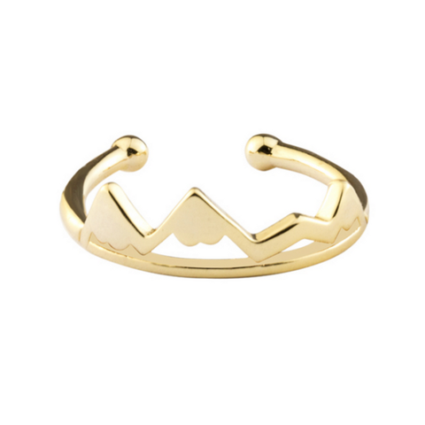 Gold High and Low mountain ring