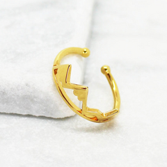 Gold High and Low mountain ring