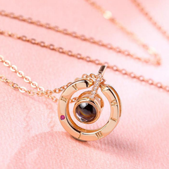 Gold I love you 100 languages necklace