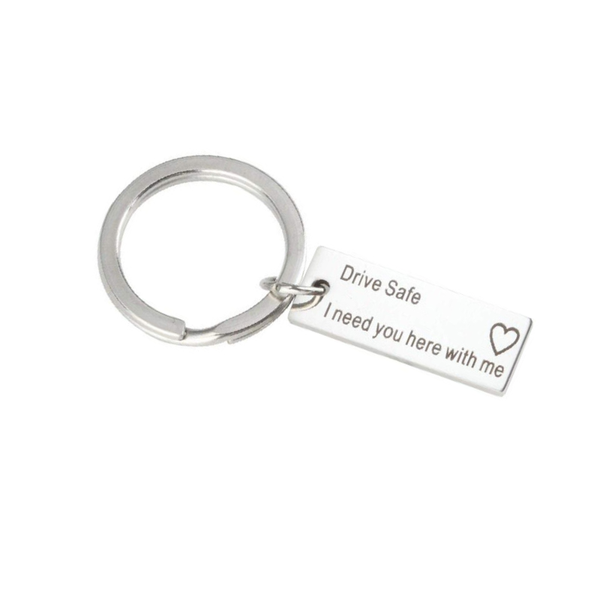 Personalized 'Drive Safe' Keychain - 26 Letter Custom Name Keychain Gift For Driver