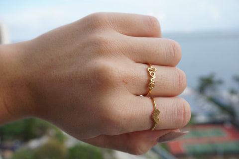 Golden Love ring bundle set