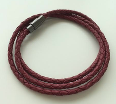 Premium Red Triple Wrap Leather Bracelet