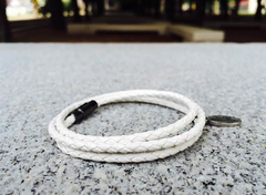 Premium White Triple Wrap Leather Bracelet