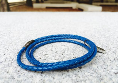 Premium Blue Triple Wrap Leather Bracelet