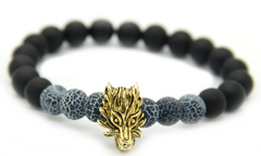 Matte Black & Frost Vein Alpha Dragon Bracelet