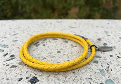 Premium Yellow Triple Wrap Leather Bracelet
