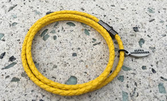 Premium Yellow Triple Wrap Leather Bracelet