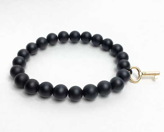Matte Black Golden KEY bracelet *New Item Sale!* – Alpha Accessories