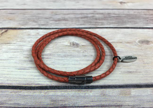 Orange Triple Wrap Leather Bracelet *New Item Sale!*