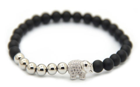 Matte Black & Silver Good Luck Elephant *New Item Sale!*
