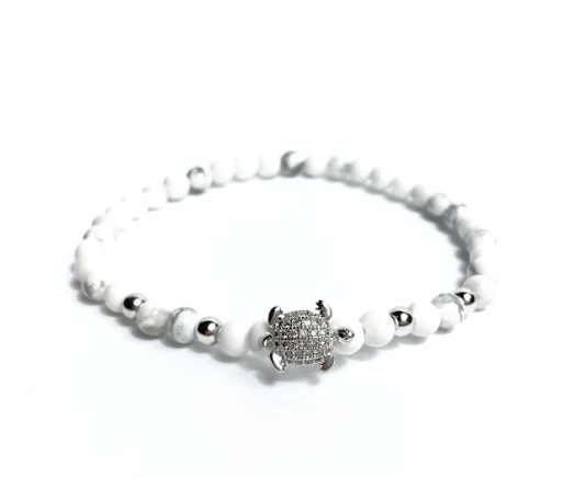 White & Silver Good Luck Turtle