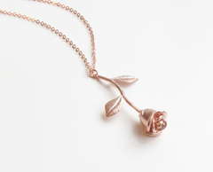 Rose Gold Rose Necklace
