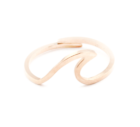 Dainty Rose Gold Wave Ring