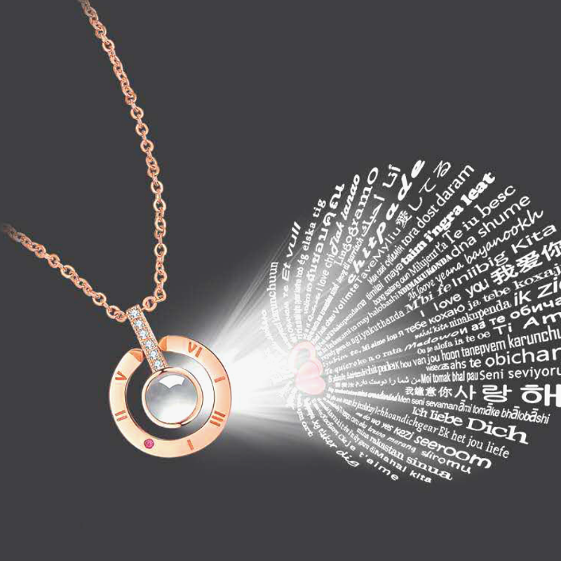 Gold I love you 100 languages necklace Alpha Accessories Alpha